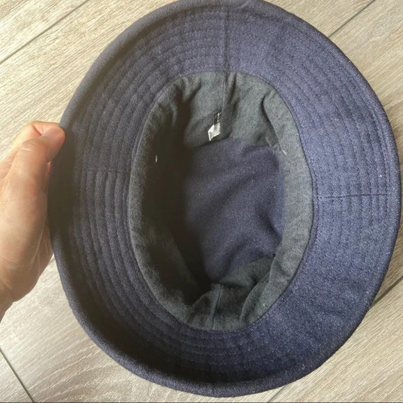 Navy Blue  Wool Blend Buckle Hat - Picture 10 of 15